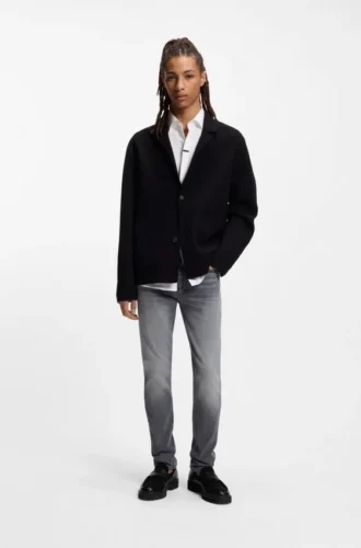 Graue Jeans in Extra-Slim-Fit aus Stretch-Denim