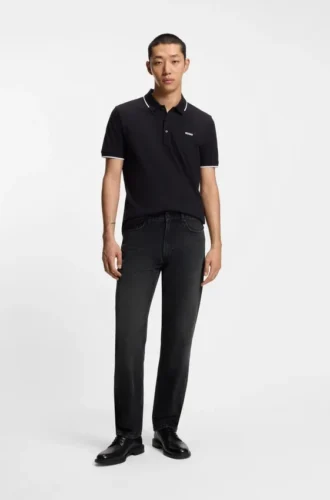 Graue Jeans in Regular-Fit aus Denim mit Vintage-Waschung