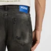 Graue Jeans in Regular-Fit aus Distressed-Denim