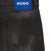 Graue Jeans in Regular-Fit aus Distressed-Denim