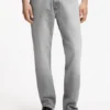 Graue Jeans in Regular-Fit aus stonewashed Denim