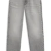 Graue Jeans in Regular-Fit aus stonewashed Denim