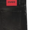 Graue, konisch geschnittene Jeans aus Stretch-Denim