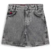 Graue, locker sitzende Shorts für Kinder aus Baumwoll-Denim Graue, locker sitzende Shorts für Kinder aus Baumwoll-Denim