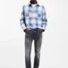 Graue Slim-Fit-Jeans aus Stretch-Denim