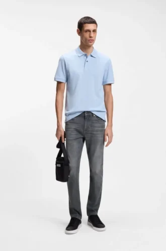 Graue Slim-Fit-Jeans aus Stretch-Denim
