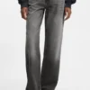 Graue Straight-Fit-Jeans aus festem Denim
