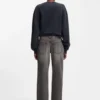 Graue Straight-Fit-Jeans aus festem Denim