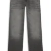 Graue Straight-Fit-Jeans aus festem Denim