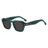 Grüne Acetat-Sonnenbrille mit Logo auf den Bügeln