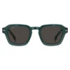Grüne Acetat-Sonnenbrille mit Logo auf den Bügeln