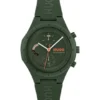 Grüne Uhr mit Silikonarmband mit Logo