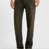 Grünlich schimmernde Jeans in Regular-Fit aus festem Denim