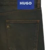Grünlich schimmernde Jeans in Regular-Fit aus festem Denim