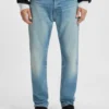 Grünlich schimmernde Slim-Fit-Jeans aus Stretch-Denim