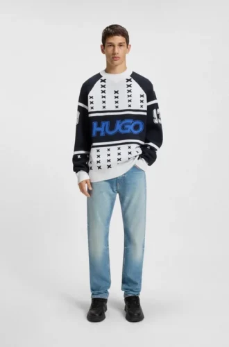 Grünlich schimmernde Slim-Fit-Jeans aus Stretch-Denim