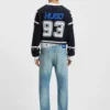 Grünlich schimmernde Slim-Fit-Jeans aus Stretch-Denim