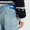 Grünlich schimmernde Slim-Fit-Jeans aus Stretch-Denim