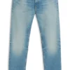 Grünlich schimmernde Slim-Fit-Jeans aus Stretch-Denim