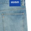 Grünlich schimmernde Slim-Fit-Jeans aus Stretch-Denim