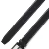 Gürtel aus genarbtem Leder mit gunmetal-farbener Schnalle