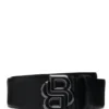 Gürtel aus italienischem Leder mit Double-B-Monogramm-Schnalle Gürtel aus italienischem Leder mit Double-B-Monogramm-Schnalle