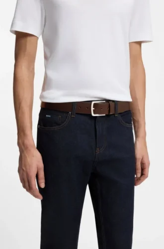 Gürtel aus italienischem Leder mit logogravierter Schnalle