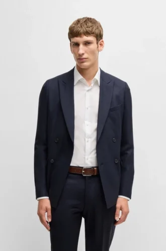 Gürtel aus italienischem Leder mit polierter Logoschnalle