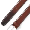 Gürtel aus italienischem Leder mit polierter Logoschnalle Gürtel aus italienischem Leder mit polierter Logoschnalle