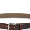 Gürtel aus italienischem Leder mit polierter Logoschnalle Gürtel aus italienischem Leder mit polierter Logoschnalle