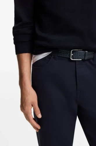 Gürtel mit Dornschließe aus gewebtem Leder