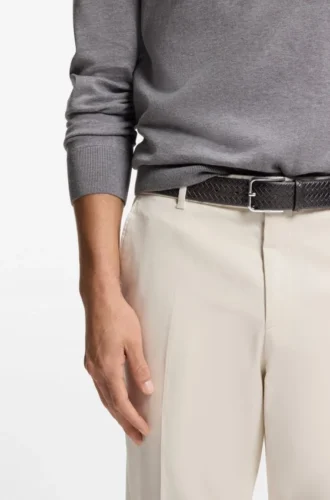 Gürtel mit Dornschließe aus gewebtem Leder