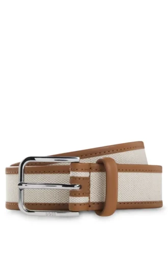 Gürtel mit Dornschließe aus Leder und Canvas