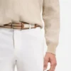 Gürtel mit Dornschließe aus Leder und Canvas