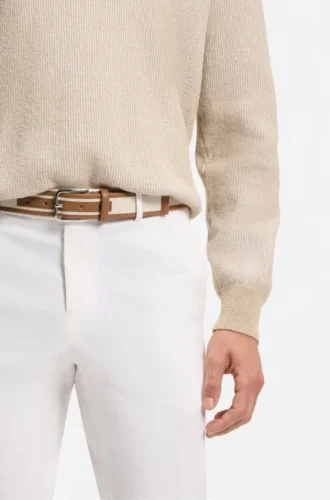 Gürtel mit Dornschließe aus Leder und Canvas