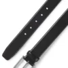 Gürtel mit Schnalle aus italienischem Leder in Gunmetal