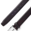 Gürtel mit Schnalle aus italienischem Leder in Gunmetal