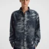 Hemd in Oversize-Passform aus Denim mit Jacquard-Muster