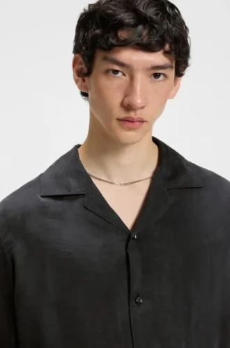 Hemd in Oversize-Passform aus glänzendem Twill
