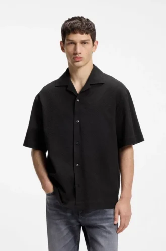 Hemd in Oversize-Passform aus Stretch-Baumwoll-Seersucker