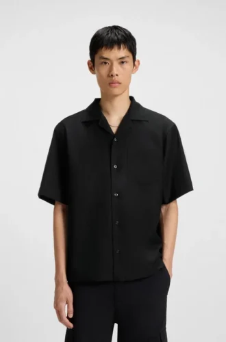 Hemd in Oversize-Passform aus Twill aus Wollmischung