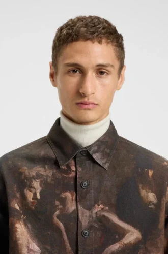 Hemd in Oversize-Passform mit Ballerina-Print