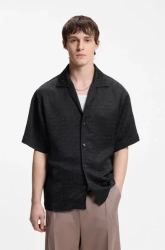 Hemd in Oversize-Passform mit Jacquard-Muster