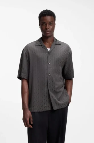 Hemd in Oversize-Passform mit Jacquard-Muster