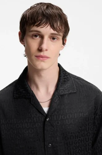 Hemd in Oversize-Passform mit Jacquard-Muster