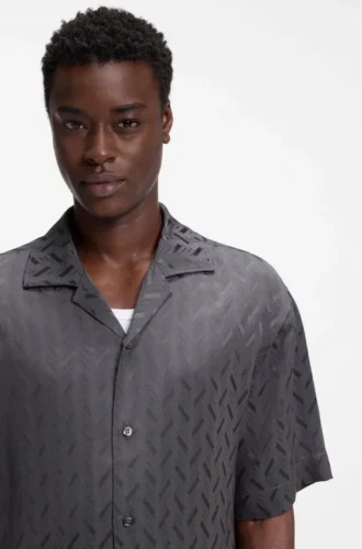 Hemd in Oversize-Passform mit Jacquard-Muster