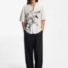 Hemd in Oversize-Passform mit Pferderenn-Print