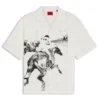Hemd in Oversize-Passform mit Pferderenn-Print