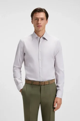 Hemd in Regular-Fit aus einer Baumwollmischung aus italienischer Herstellung