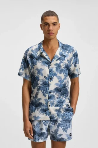 Hemd in Regular-Fit mit Allover-Print